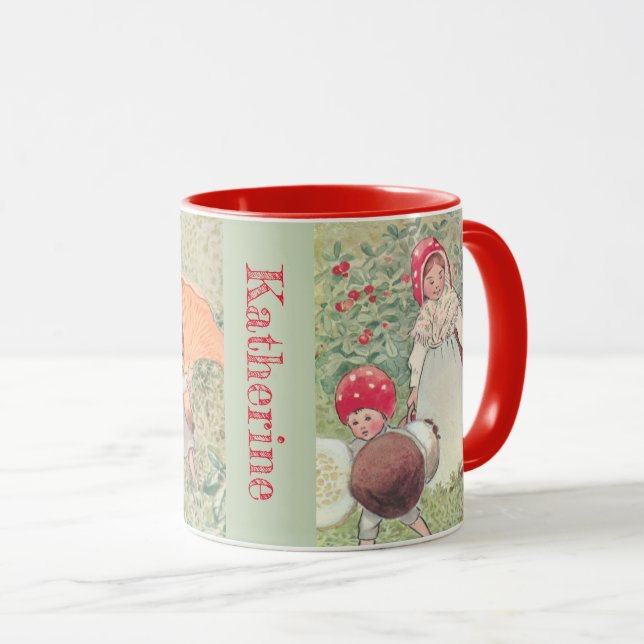 Taza Personalizado hongo cuento de hadas Elsa Beskow Mu (Anverso derecho)