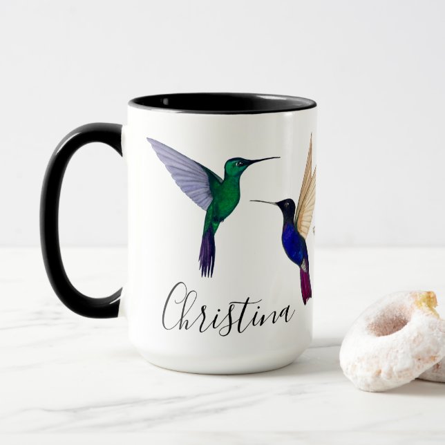 Taza Personalizado Hummingbirds Mug (Con donut)