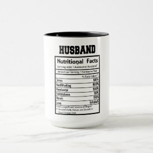 Taza Personalizado Husband Nutrition Facts Mug