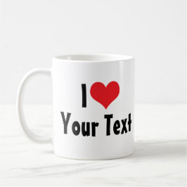 Taza Personalizado I Love Mug (2-laterales)