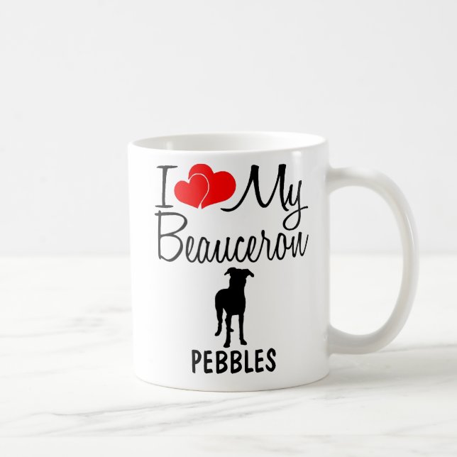 Taza Personalizado I Love My Beauceron (Derecha)
