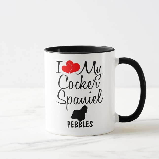 Taza Personalizado I Love My Cocker Spaniel (Derecha)