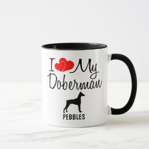 Taza Personalizado I Love My Doberman Dog Mug
