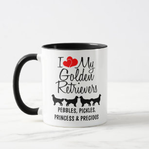 Taza Personalizado I Love My Four Golden Retrivers Mug