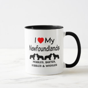 Taza Personalizado I Love My Four Newfoundland Dogs Mug