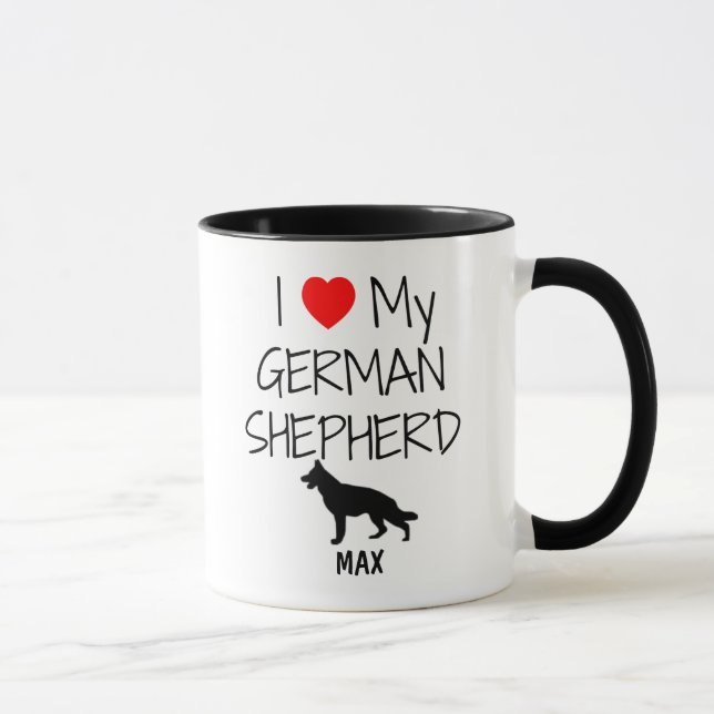 Taza Personalizado I Love My German Shepherd (Derecha)
