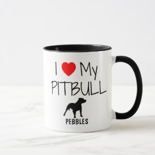 Taza Personalizado I Love My Pitbull