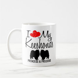 Taza Personalizado I Love My Two Keeshond Dogs Mug