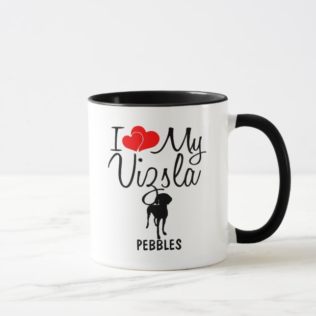 Taza Personalizado I Love My Vizsla Mug (Derecha)