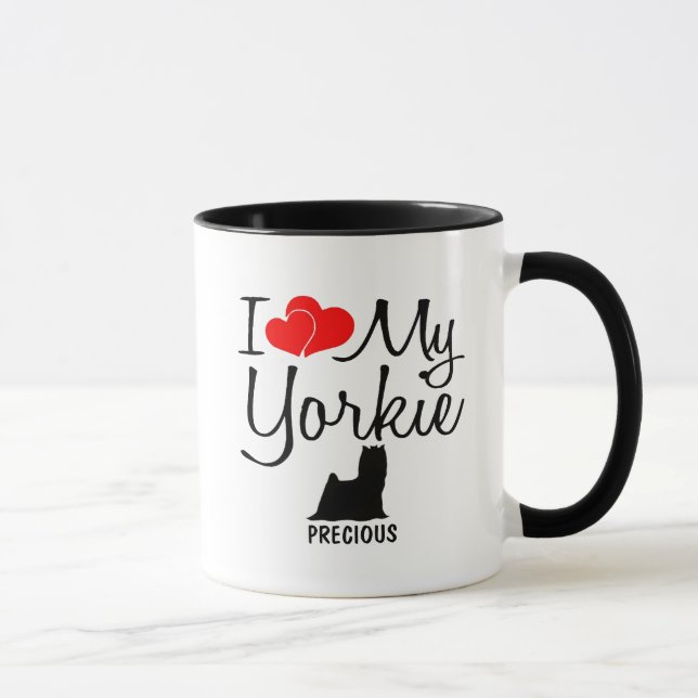 Taza Personalizado I Love My Yorkie (Derecha)