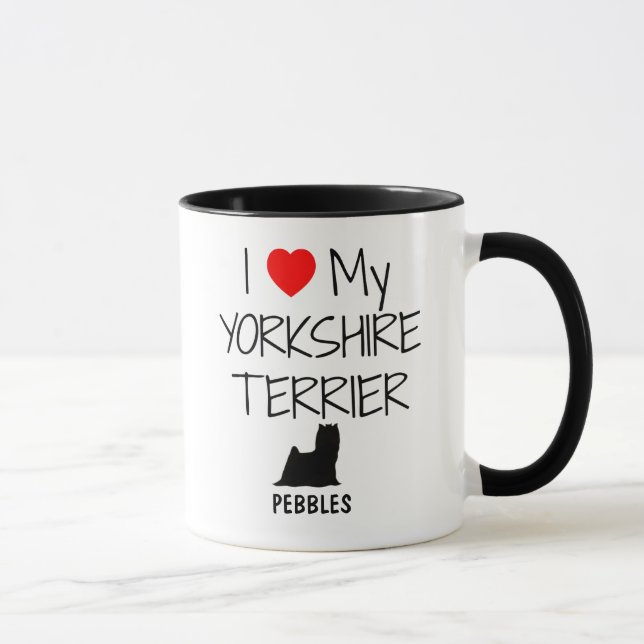 Taza Personalizado I Love My Yorkshire Terrier (Derecha)