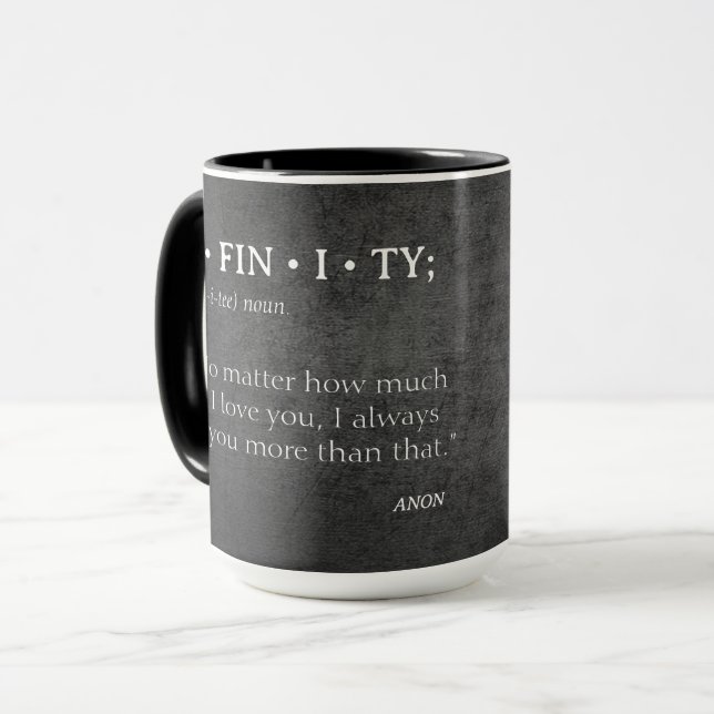 Taza Personalizado INFINIDAD Amar más definición de dic (Anverso izquierdo)