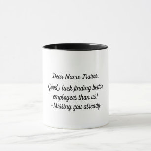 Taza Personalizado Jefe deja regalo querido traidor bue