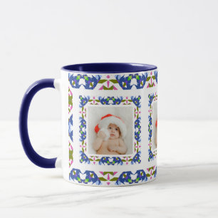 Taza Personalizado Jolly Navidades Patrón Foto Tea