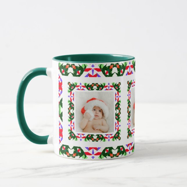 Taza Personalizado Jolly Navidades Patrón Foto Tea (Izquierda)