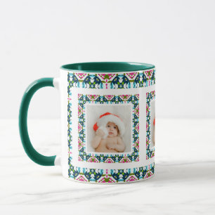 Taza Personalizado Jolly Navidades Patrón Foto Tea