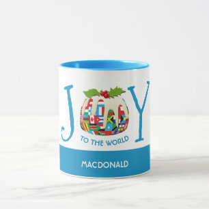 Taza Personalizado   JOY TO THE WORLD Flags   Navidades