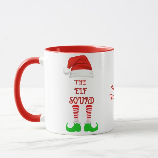 Taza Personalizado La Familia Elf Squad Gama Xmas (Izquierda)