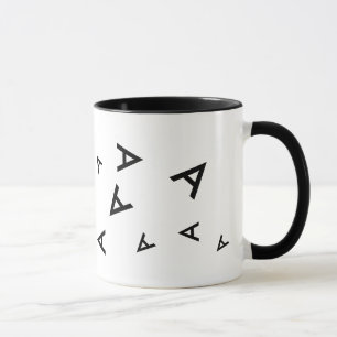 Taza personalizado Letra inicial tipografía negra