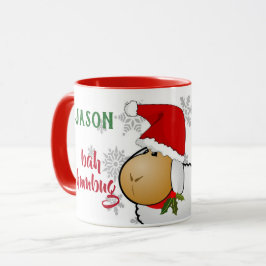 Taza Personalizado lindo Santa Sheep Bah Humbug Navidad