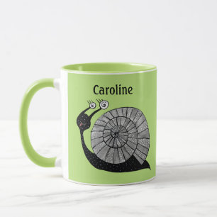 Taza Personalizado lindo Snail Green kids