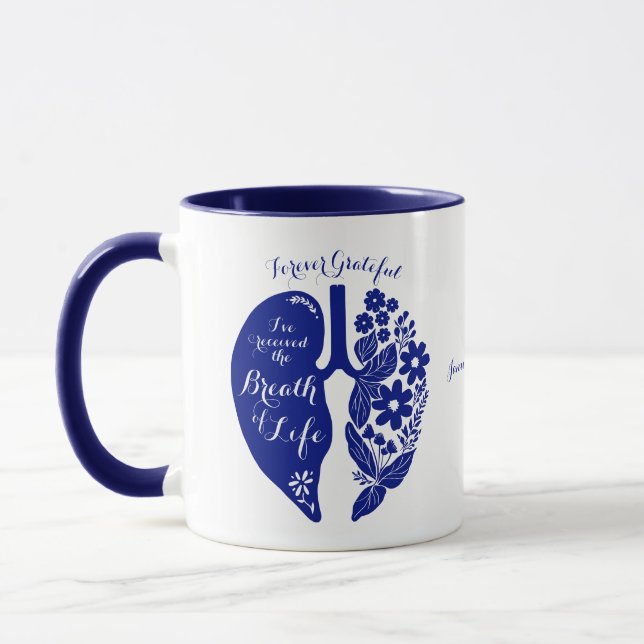 Taza Personalizado Lung Transplant Wildflower Breath of (Izquierda)