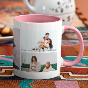 Taza Personalizado Mamá 5 Fotos Collage Con Texto Perso