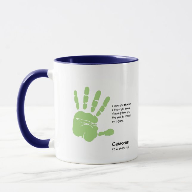 Taza Personalizado Mamá's Gift Hug niño con nombre (Izquierda)