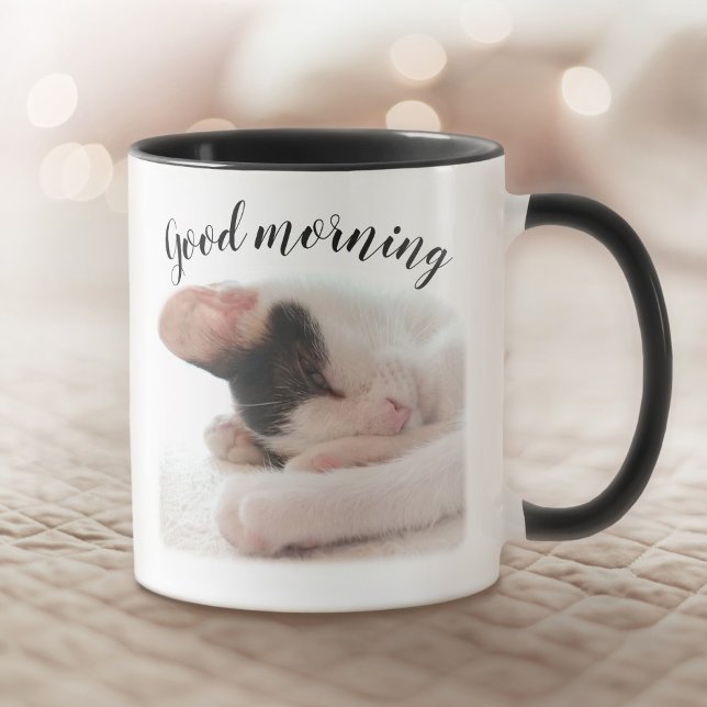Taza Personalizado Mascota Foto y cita Buenos días Pers (Subido por el creador)