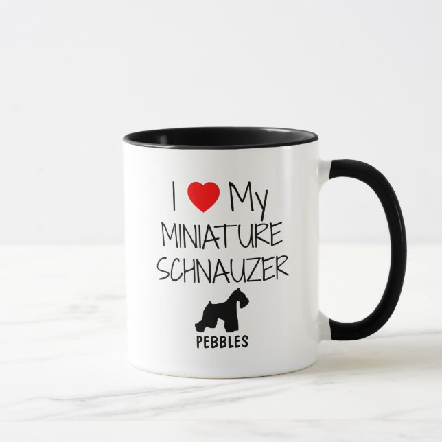 Taza Personalizado Me Encanta Mi Ministra Schnauzer (Derecha)