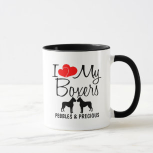 Taza Personalizado Me Encanta Mi Perro De Boxer