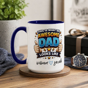 Taza Personalizado Mejor Papá del Mundo   Día del Padre