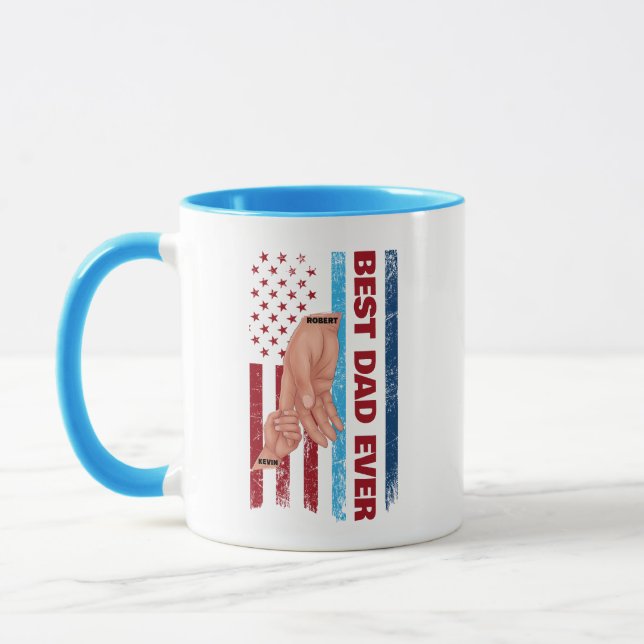 Taza Personalizado Mejor Papá Para El Hijo Con Nombres (Izquierda)