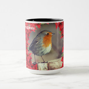 Taza Personalizado Merry Christmas Robin Mug