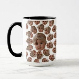 Taza Personalizado moderno bebé rostro abuelo cumpleaño