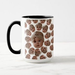 Taza Personalizado moderno bebé rostro abuelo cumpleaño