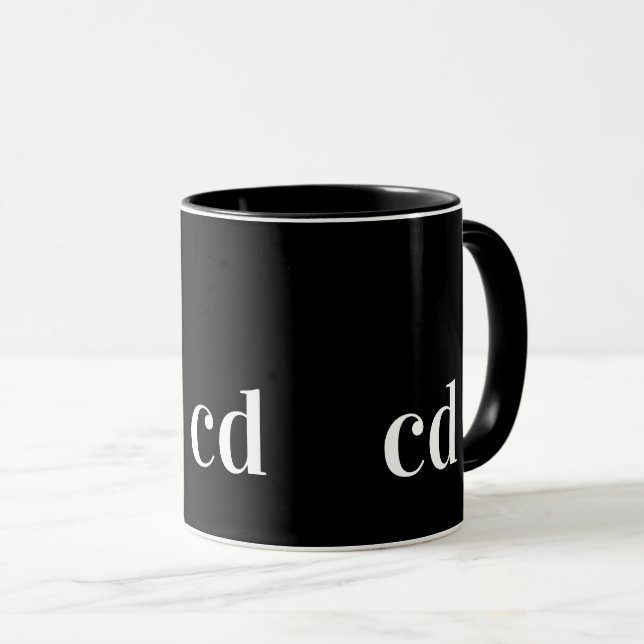 Taza Personalizado moderno con iniciales en monograma b (Anverso derecho)