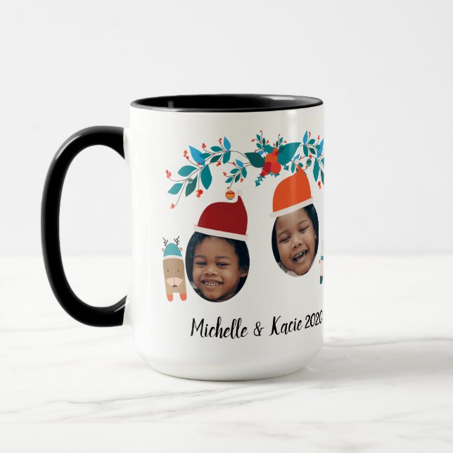 Taza Personalizado moderno de vacaciones foto Keepsake (Izquierda)
