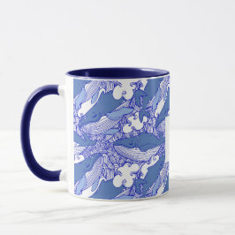 Taza Personalizado Monocromatic Blue Humpback Whale