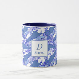 Taza Personalizado Monocromatic Blue Humpback Whale