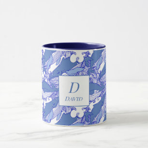 Taza Personalizado Monocromatic Blue Humpback Whale