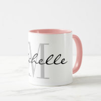 Personalizado monograma combinación con color rosa