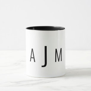 Taza Personalizado Monograma Fuente simple moderna