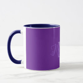 Taza Personalizado Monograma Morado Combo Mug