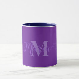 Taza Personalizado Monograma Morado Combo Mug