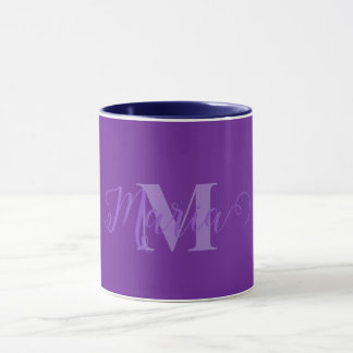 Taza Personalizado Monograma Morado Combo Mug