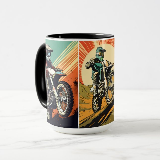 Taza Personalizado Monograma Motocross (Anverso izquierdo)