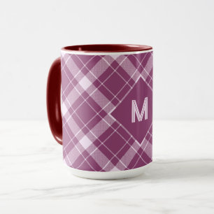 Taza Personalizado Monograma Tapado / Patrón Tartán