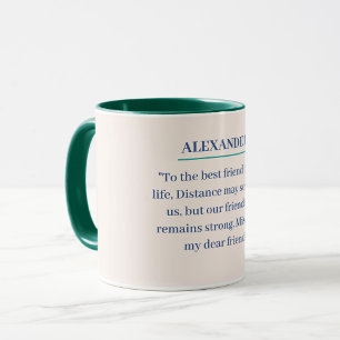 Taza Personalizado mug con tu mensaje de texto a tu ami