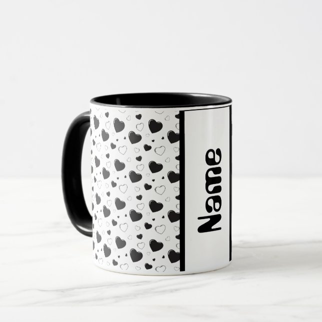 Taza Personalizado Mug con un nombre Negro brillante pa (Anverso izquierdo)